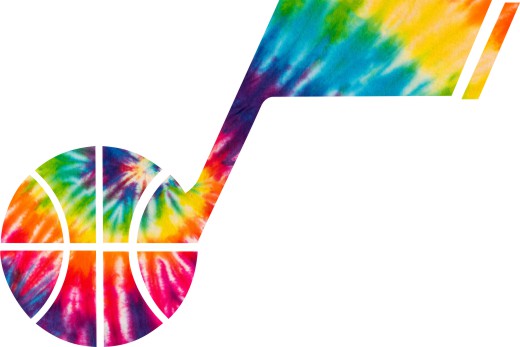 Utah Jazz rainbow spiral tie-dye logo vinyl decal